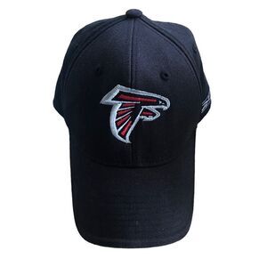 Reebok NFL Falcons Ball Cap Black Logo Fitted Stretch OS